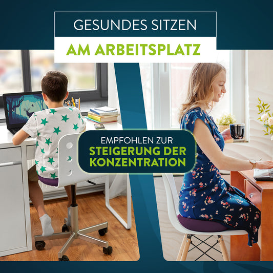 ZenBalance Ballsitzkissen auf dem Bürostuhl – aktives Sitzen am Arbeitsplatz