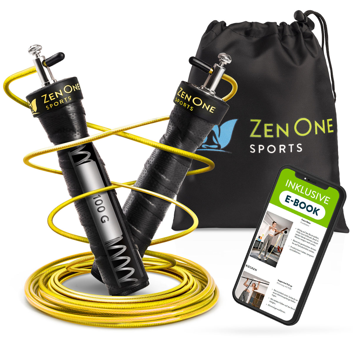 ZenRope Springseil mit Kugellagern & Stahlseil (verstellbar)