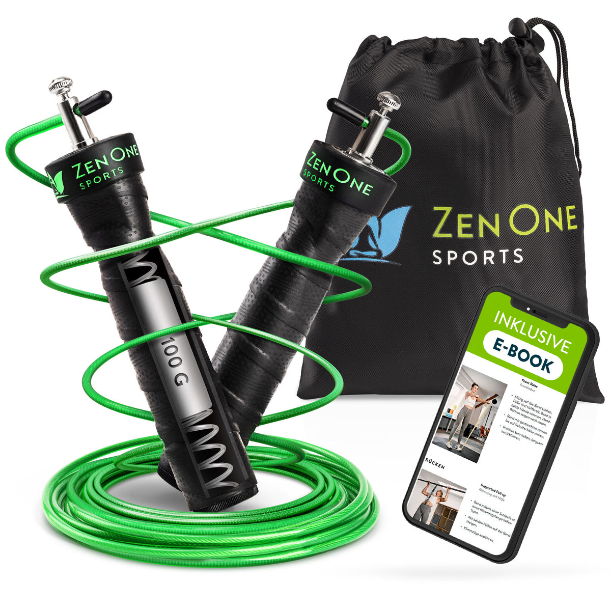 ZenRope Springseil mit Kugellagern & Stahlseil (verstellbar)