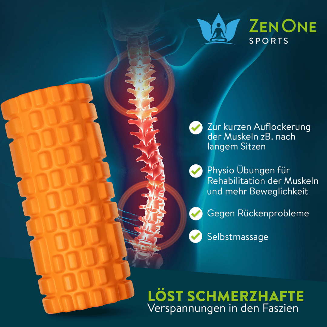 ZenRoller Faszienrolle mit 3D-Noppen (33 × 14 cm)