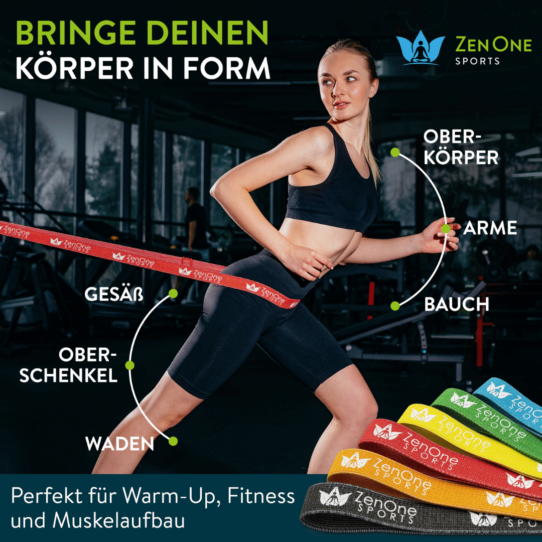 ZenBands Power Stoff Bundle – Widerstandsbänder Set 104 cm