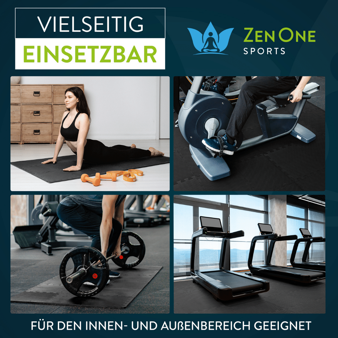 ZenProtect Bodenschutzmatten Set – Puzzlematten 1 cm (180 × 92 cm)
