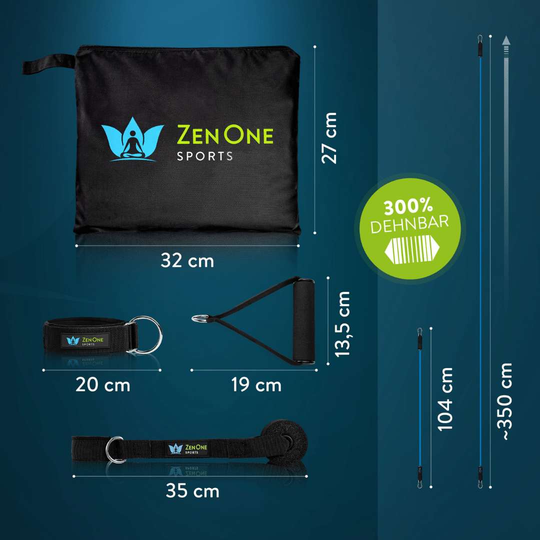 ZenBands Widerstandsbänder Set mit Griffen, Fußschlaufen & Türanker