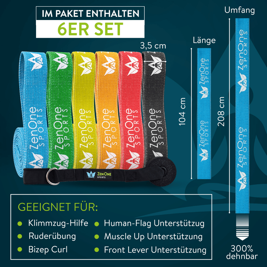 ZenBands Power Stoff Bundle – Widerstandsbänder Set 104 cm