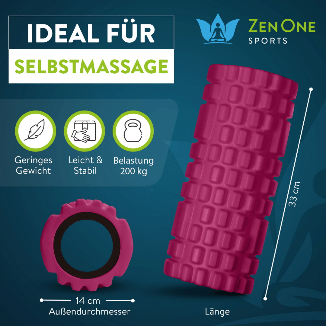 ZenRoller Faszienrolle mit 3D-Noppen (33 × 14 cm)