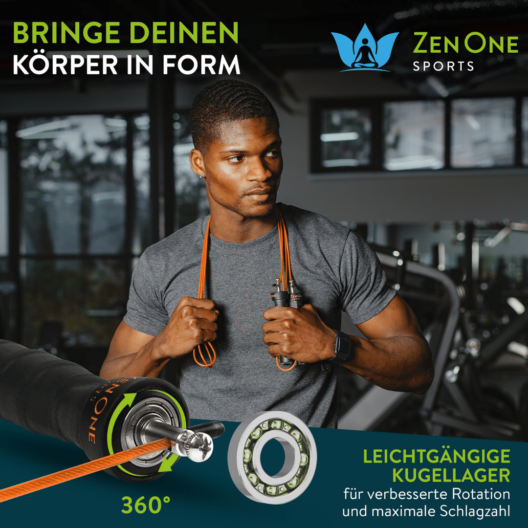ZenRope Springseil mit Kugellagern & Stahlseil (verstellbar)