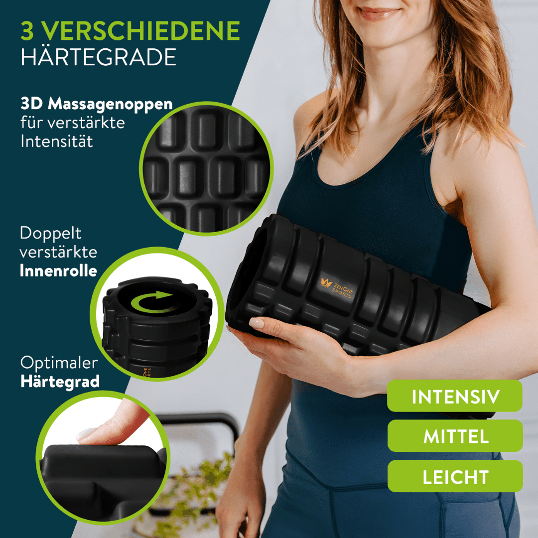 ZenRoller Faszienrolle mit 3D-Noppen (33 × 14 cm)
