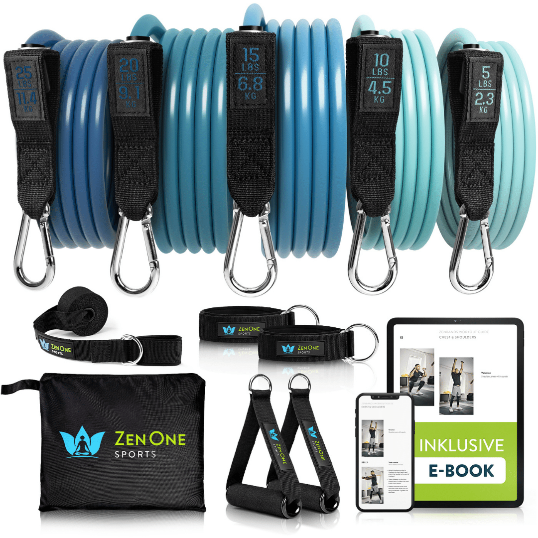 ZenBands Widerstandsbänder Set mit Griffen, Fußschlaufen & Türanker