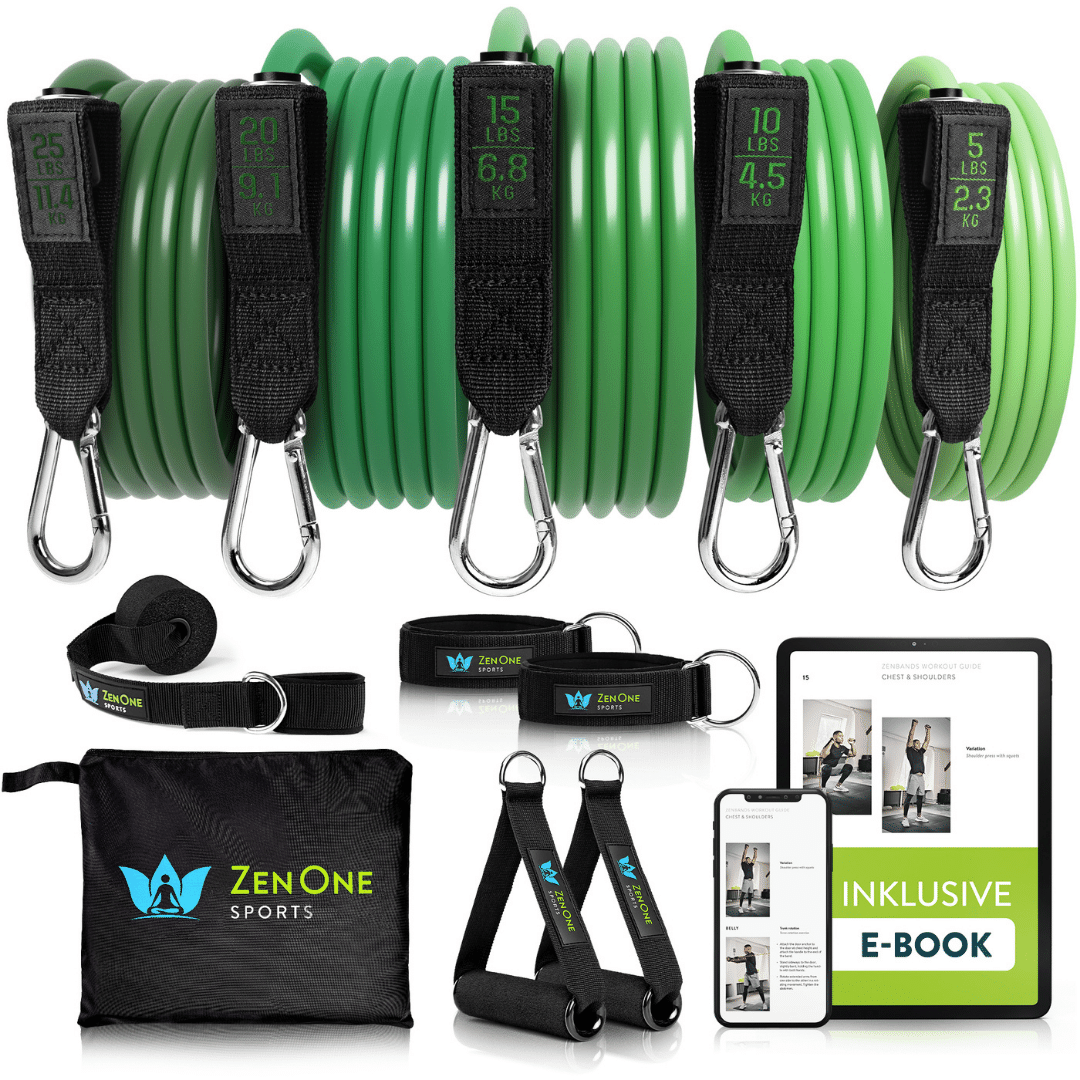 ZenBands Widerstandsbänder Set mit Griffen, Fußschlaufen & Türanker