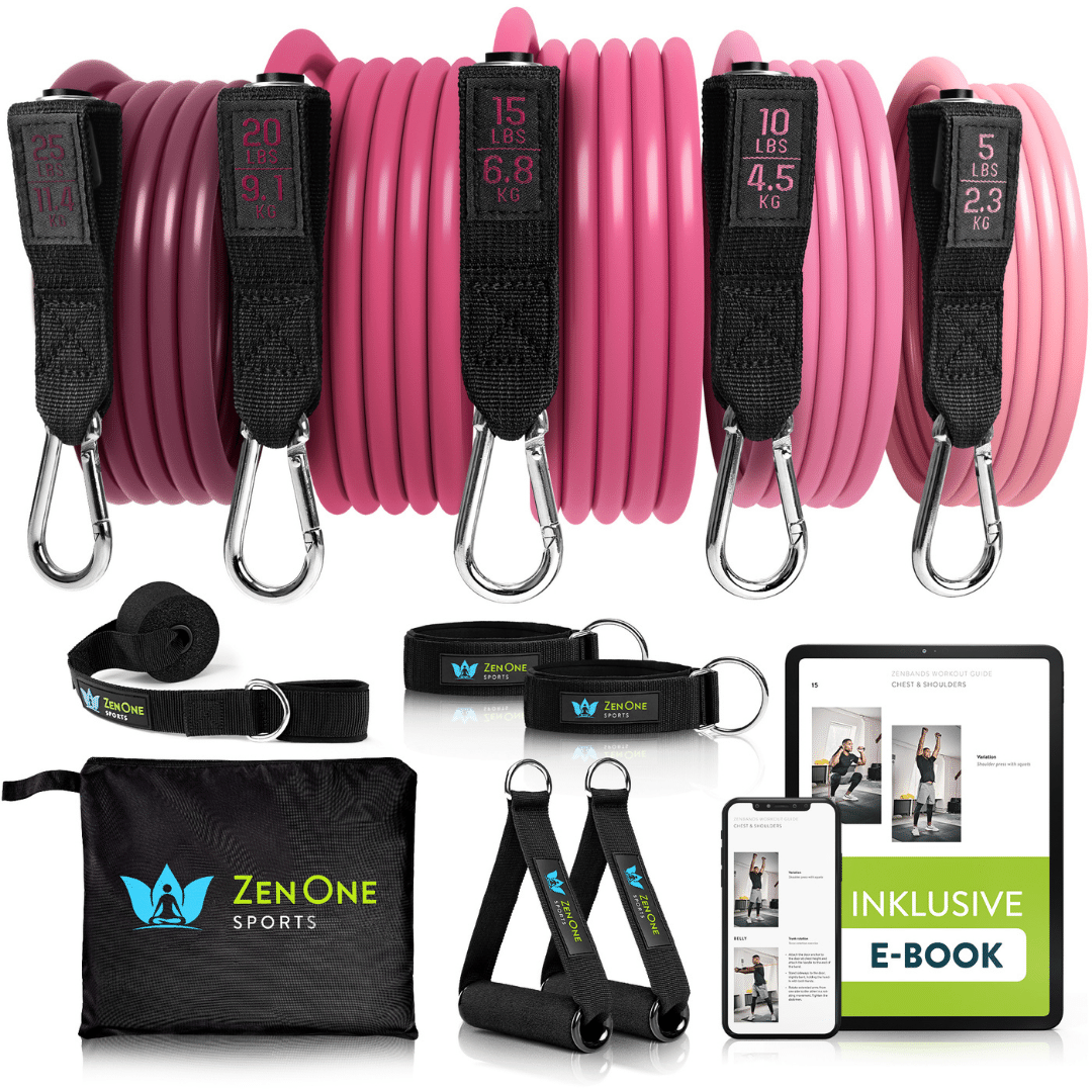 ZenBands Widerstandsbänder Set mit Griffen, Fußschlaufen & Türanker